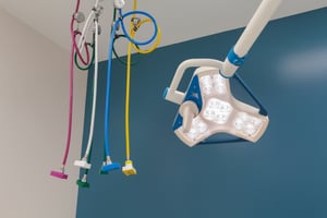 medical gas hoses and procedure light